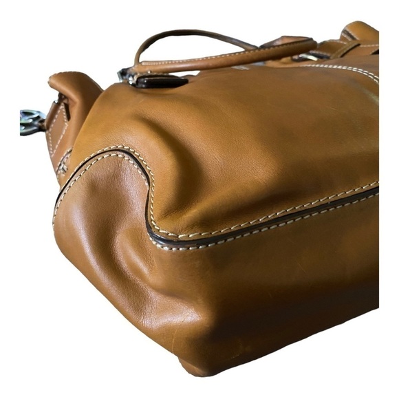 MICHAEL KORS-LEATHER COGNAC COLOR SATCHEL BAG - Picture 11 of 14